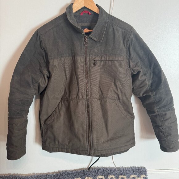 Mens Small Eisenhower Forest Green Dickies Waxed Jacket / Chore Coat. Excellent! - Picture 1 of 9